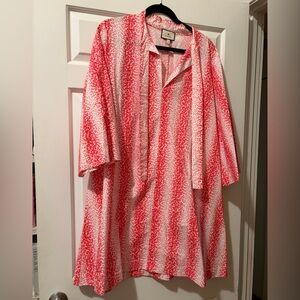 Tuckernuck coral and white resort coverup up or dress